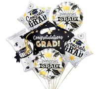 2026 Graduation Foil Balloons Decorations Set, Black Metallic Gold Congrats 2026 GRAD Balloons, 2026 Graduation Balloon for High School College Class of 2026 Graduate Graduation Party Decor Supplies