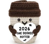 2026 Graduation Gifts for Her Him Funny Graduation Party Decorations Home Desk Decor Handmade Positive Crochet Coffee Mug - One Degree Hotter College High School University Grad Academy Masters Gifts