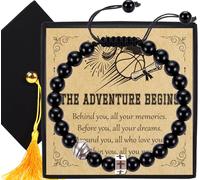 2026 Graduation Gifts for Him, High School College Graduation Gift with Cross Bracelet, Message Cards & Greeting Cards, Christian Bracelet Grad Gifts for Your Son, Boyfriend, Brother, Grandson, Nephew
