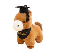 2026 Graduation Horse Plush Mascot Ornament With Doctoral Cap Bandana Scholarly Success Statue Congrats Graduate Gift Animated Plush (C, One Size)