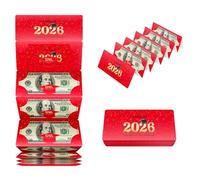 2026 Graduation Money Holder for Cash Gift Envelope with Wish Card for Women High School College Congrat Grad - Red and Gold Design