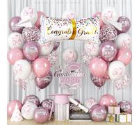 2026 Graduation Party Balloons, Pink Rose Gold Congrats Grad Balloon Decorations Grad Diploma Foil Balloon Happy Graduation Balloon for Class of 2026 College High School Congratulations Party Decor