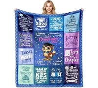 2026 Graduation Presents Blanket, 130x150cm Class of 2026 Graduate, Inspirational Quotes Print Throw Blanket, Congratulations Gifts for Graduates Daughter Son Friend Classmate (Owl pattern)