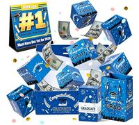 2026 Graduation Surprise Explosion Gift Box, Creative DIY Surprise Pop Up Gifts Box Graduation Money Box with Confett Empty Fillable Candy Bouquet Memorable Present for Graduation Party (Blue-25pcs)
