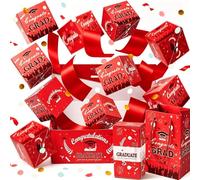 2026 Graduation Surprise Explosion Gift Box,Graduation Pop up Money Box,DIY Bouncy Confetti Card,Pop up Cash Money Holder,Creative Memorable Present for Grad,Empty Fillable Candy Bouquet (Red, 50PC)