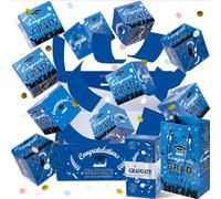 2026 Graduation Surprise Explosion Gift Box,Graduation Pop up Money Box,DIY Bouncy Confetti Card,Pop up Cash Money Holder,Creative Memorable Present for Grad,Empty Fillable Candy Bouquet (Blue, 50PC)