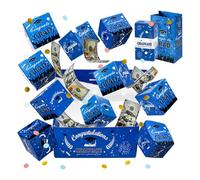 2026 Graduation Surprise Explosion Gift Box,Pop up Cash Money Holder,DIY Bouncy Confetti Card,Creative Memorable Present for Grad,Unique Party Favor Ideas,Empty Fillable Candy Bouquet (Blue, 20PC)