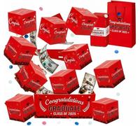 2026 Graduation Surprise Explosion Gift Box,Pop up Cash Money Holder,DIY Bouncy Confetti Card,Creative Memorable Present for Grad,Unique Party Favor Ideas,Empty Fillable Card or Candy (Red 10 Pcs)
