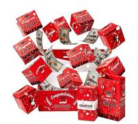 2026 Graduation Surprise Gift Box - 12 Pcs Bouncy Red Envelope Box Graduation Gift Boxs With 10 Bill & Card Slots, Diy Confetti Party Favor for School Graduations Decor (Red)