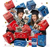 2026 Graduation Surprise Pop Up Gift Box, 20x13cm Exploding Graduation Gift Box, Reusable Bouncy Blue/Red Envelope Box Graduation Gift Box, DIY Confetti Money Box for Grad Party (50pcs Mix)