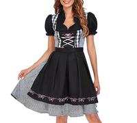 2026 Halloween Costume Christmas Oktoberfest Clothing in National Style, Beer Service, Banquet Event (Black, L)