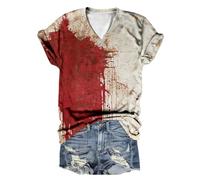 2026 Halloween Costume Mir geht es gut bloody T-shirt, shirt with blood, blood splatter shirt, bloody Halloween, I'm fine, costume, red, S