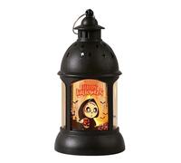 2026 Halloween Decoration Halloween Oil Lamp Pendant for Camping Lantern with Portable Flame Border Festival Night Props Light (Black, 6.8 x 13.5 cm)