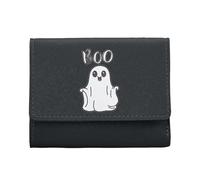 2026 Halloween Decorative Cute Women's Wallet with Triple Fold Slim Card Holder Versatile Coin Purse Compact Halloween Wallet for Everyday Commuting (Black, 11 x 1.3 x 9.5)