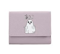 2026 Halloween Decorative Cute Women's Wallet with Triple Fold Slim Card Holder Versatile Coin Purse Compact Halloween Purse for Everyday Commuting (Purple, 11 x 1.3 x 9.5)