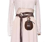 2026 Halloween Decorative Medieval Waist Strap with Removable Shoulder Bag for - Braided Cord Waist Belt Adjustable Purse Robust Accessories for Everyday Leisure (Brown, One Size