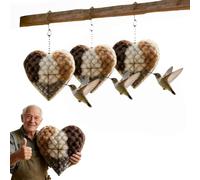 2026 Handmade Alpaca Fiber Bird Nesting Heart, Refillable Sanctuary for Wild Birds with Soft Nesting Materials, Heart-Shaped Gift for Garden Patio and Bird Lovers 3PCS