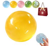 2026 Handmade Coconut Oil Squishy Ball,TPR Soft Handcrafted Crystal Ball Squishy Toy,Ultra-Soft & Non-Sticky,Slow-Rising Texture,Lightweight and Portable,Improving Focus, Reusable (Yellow)