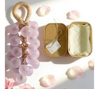 2026 Handmade Grape Soap on a Rope - Crystal Grape Cluster Scented Soap with Gift Box & Storage Bag - Long-Lasting Fragrance, DIY Bath Soap, Home Decor (F)
