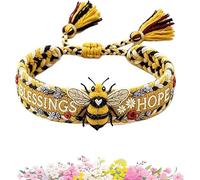 2026 Handmade Honey Bee Woven Bracelet,Honey Bee Adjustable Bangle Bracelet,Blessings & Hope,Bee Bracelet for Women,Bee Flower Woven Bracelet,Cute Floral Animal Jewelry Gift (1 Pcs)