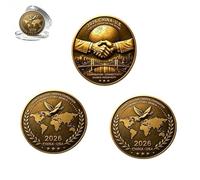 2026 Handshake that Shook the World Challenge Coin,Limited Edition Double Sided Commemorative Coin, 3D High Relief Commemorative Coins with Dragon & Eagle Design, Gift for Collectors (B#,3)
