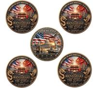 2026 Handshake That Shook the World Challenge Coin - Limited Edition Double-Sided Commemorative Coin, 3D High-Relief Eagle & Dragon Design, for Patriotic Americans & History Enthusiasts (5pcs)
