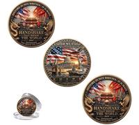 2026 Handshake That Shook the World Challenge Coin - Limited Edition Double-Sided Commemorative Coin, 3D High-Relief Eagle & Dragon Design, for Patriotic Americans & History Enthusiasts (3pcs)