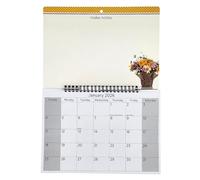 2026 Hanging Wiro Memo Board Wall Calendar Family Organiser With Pen - FLOWER (Design No. 7)