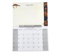 2026 Hanging Wiro Memo Board Wipe Off Pen Planner Wall Calendar, Family Organiser, Spiral Month to View (Leopard)