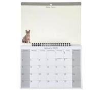 2026 Hanging Wiro Memo Board Wipe Off Pen Planner Wall Calendar Size 38 cmx 27 cm, Family Organiser, Spiral Month to View (Kitten)