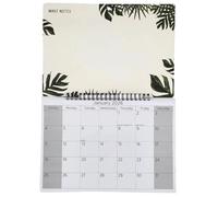 2026 Hanging Wiro Memo Board Wipe Off Pen Planner Wall Calendar Size 38cm x 27cm, Family Organiser, Spiral Month to View (Leaves)