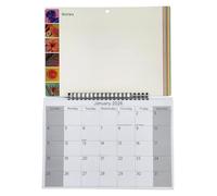 2026 Hanging Wiro Memo Compact Board Wipe Off Pen Planner Wall Calendar Size 38cm x 27cm, Family Organiser, Spiral Month to View (Tropical)