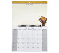 2026 Hanging Wiro Memo Compact Board Wipe Off Pen Planner Wall Calendar Size 38cm x 27cm, Family Organiser, Spiral Month to View (Flowers)