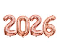 2026 Happy New Year Balloon，2026 Foil Number Balloons, 1M Large 2026 Inflated Helium Balloons,Suitable for New Year's Eve, Party, Birthday, Classroom Number Decoration(Rosegold)