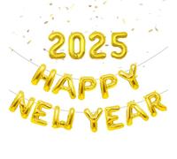 2026 Happy New Year Balloons, 16 Inch Gold Foil Balloons Decorations 2026 for 2026 New Year's Eve Party Decoration Supplies (Gold)