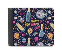 2026 Happy New Year Classic Mens Wallets Women Slim Bifold Wallet Card Holder for Front Pocket