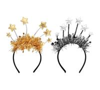 2026 Happy New Year Star Headband, Gold Silver Glitter Star Hair Bands, New Year's Eve Party Photobooth Props, Hair Accessories for 2026 Party Supplies Decoration