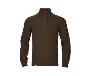 2026 Harkila Mens Vincent Merino Half Zip Pullover - Demitasse Brown