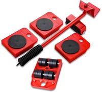 2026 Heavy-Duty Furniture Moving Tool Set Adjustable 360° Sliding Movers with Wheels Red Furniture Dolly for Easy Relocation and Transport