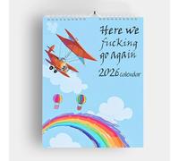 2026 Here We Go Again Calendar Women New Time Planning With Coil Wall Calendar Paper Hanging Calendar Indoor New Year's Gifts 2026 Wall Calendar (1PC)