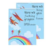2026 Here We Go Again Calendar Women New Time Planning With Coil Wall Calendar Paper Hanging Calendar Indoor New Year's Gifts 2026 Wall Calendar (2PC)