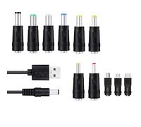 2026 High Quality USB Power Adapter Cable with Interchangeable Plugs for Universal Compatibility Reliable Power Supply for Your Devices (Black, One Size)