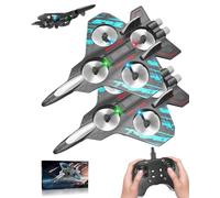 2026 High-Speed RC Fighter Jet Drone - The Ultimate Aerial Thrill, 2.4 GHz Foam Remote Control Airplane with 4-Turbofan Structure, LED Light RC Plane with 360° Flip, Auto Hover, Easy to Fly (Q-2)