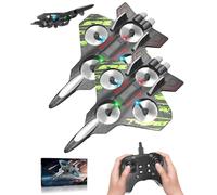 2026 High-Speed RC Fighter Jet Drone - The Ultimate Aerial Thrill, 2.4 GHz Foam Remote Control Airplane with 4-Turbofan Structure, LED Light RC Plane with 360° Flip, Auto Hover, Easy to Fly (W-2)