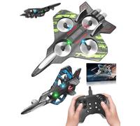 2026 High-Speed RC Fighter Jet Drone - The Ultimate Aerial Thrill, 2.4 GHz Foam Remote Control Airplane with 4-Turbofan Structure, LED Light RC Plane with 360° Flip, Auto Hover, Easy to Fly (W-1)