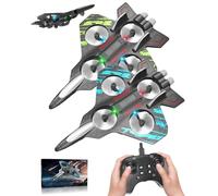 2026 High-Speed RC Fighter Jet Drone - The Ultimate Aerial Thrill, 2.4 GHz Foam Remote Control Airplane with 4-Turbofan Structure, LED Light RC Plane with 360° Flip, Auto Hover, Easy to Fly (ALL)
