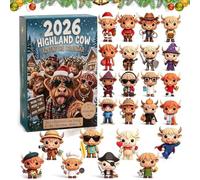 2026 Highland Cow Advent Calendar, 3D Funny Countdown Calendar (#A)