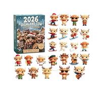 2026 Highland Cow Advent Calendar Every Day Brings New Surprises Open one mini cattle figurine each day for a cozy 24-day Christmas countdown, then display the complete collection. (Blue-B)