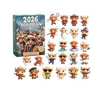 2026 Highland Cow Advent Calendar Every Day Brings New Surprises Open one mini cattle figurine each day for a cozy 24-day Christmas countdown, then display the complete collection. (Blue-A)