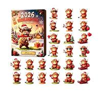 2026 Highland Cow Christmas Golf Advent Calendar, 24 Days 3D Plastic Figure | 24 Numbered Compartments with Golf-Themed Mini Cow Figurines for Farmhouse Mantel Shelf Tiered Tray Holiday Decor